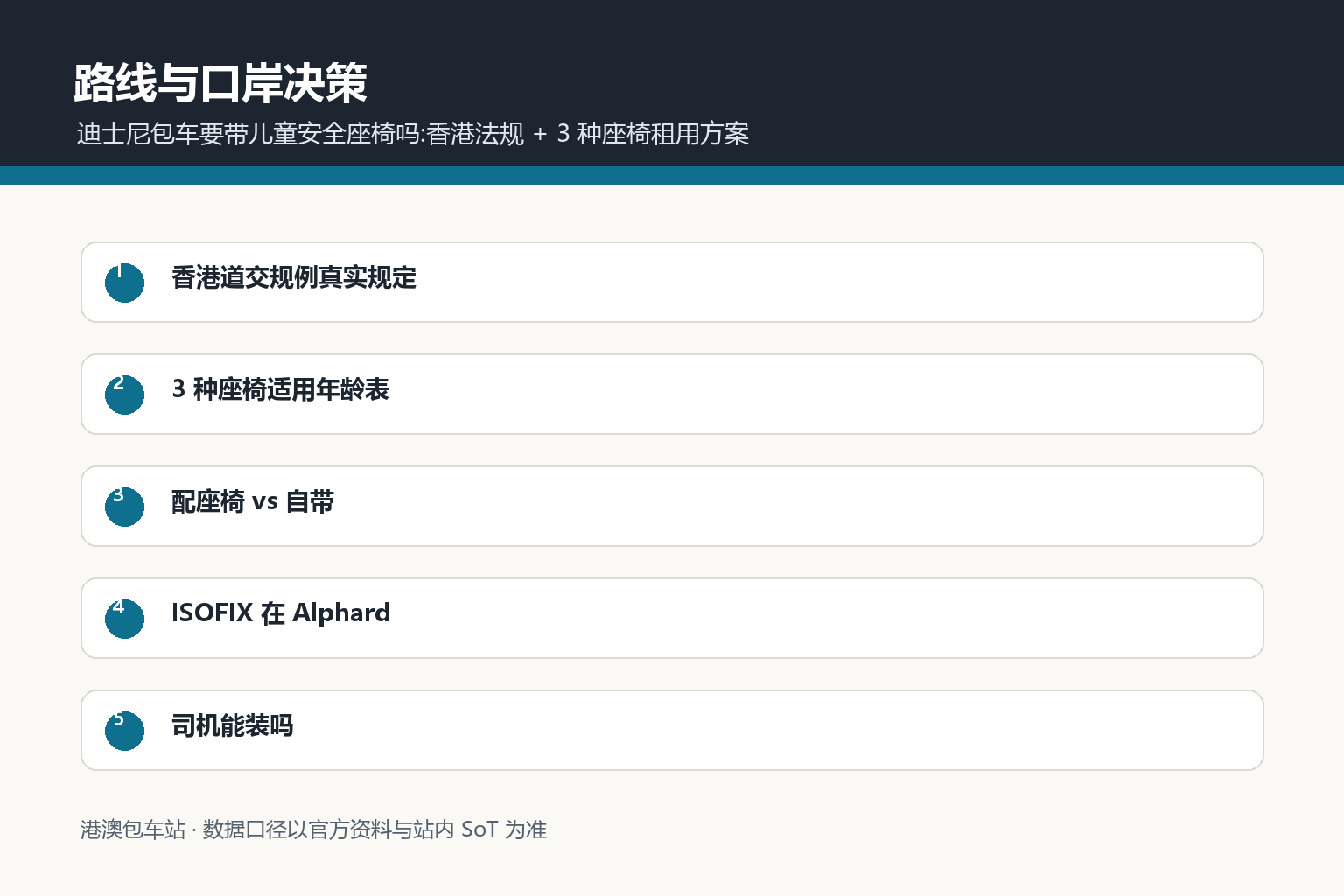 迪士尼包车儿童安全座椅路线与口岸决策