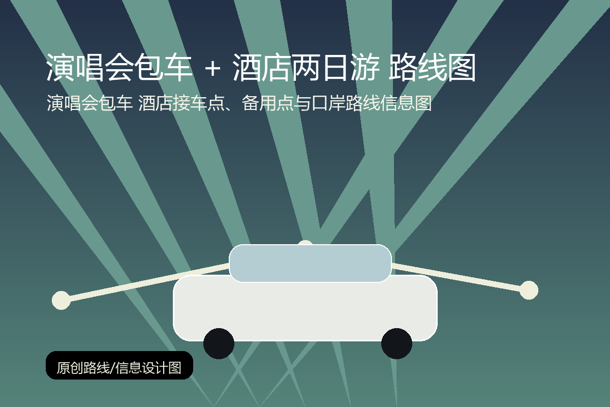 演唱会包车 酒店接车点、备用点与口岸路线信息图